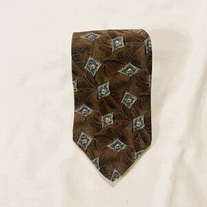 Peter Thomas by Superba Mens Tie 100% Silk Brown Grey 56 x 3.8 in